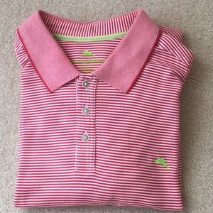 Men’s red and white stripe, Tommy Bahama shirt